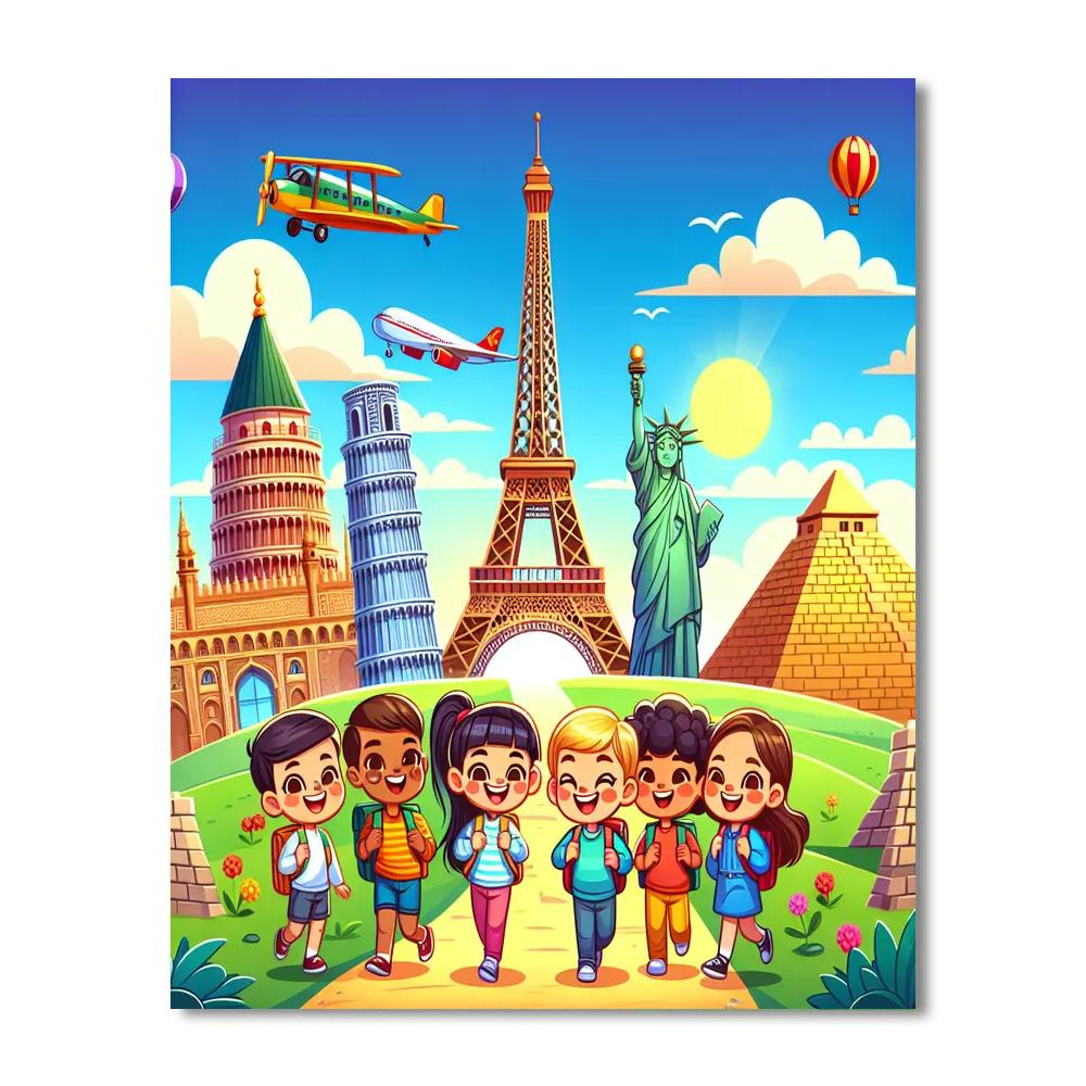 Traveling The World Number Painting