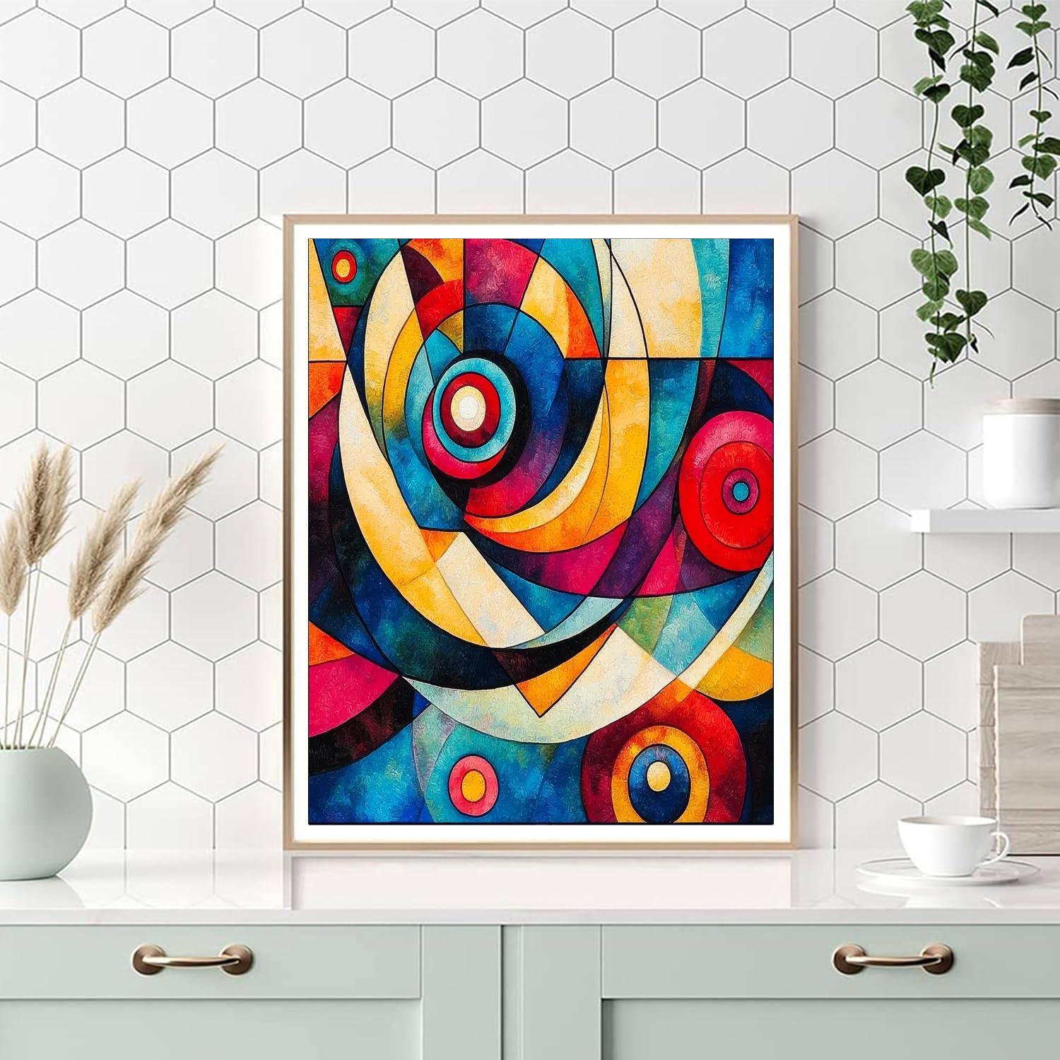 Wassily Kandinsky Inspired Kandinsky's Energetic Kaleidoscope  DIY Paint By Numbers