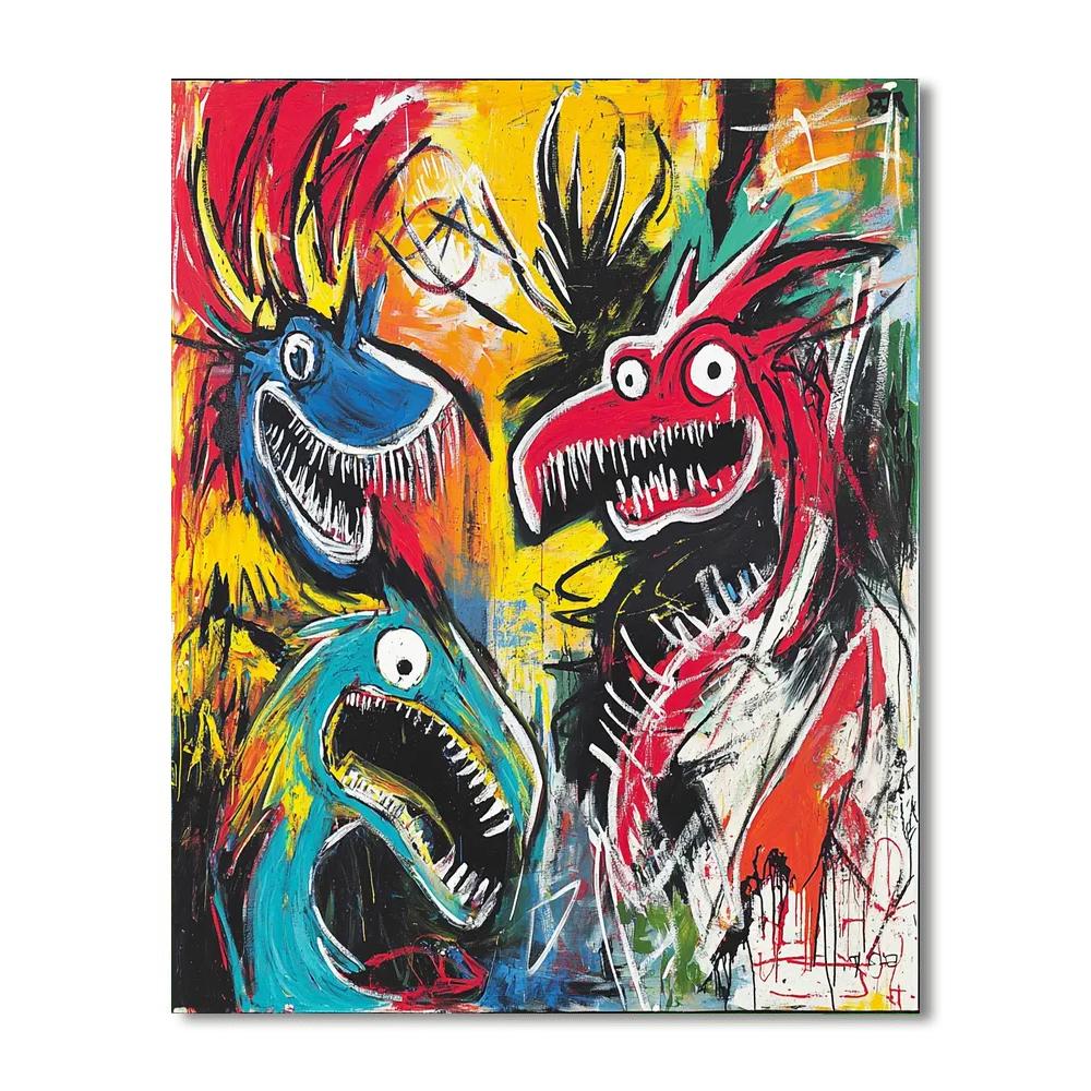 Jean-Michel Basquiat Inspired Contemporary Mythical Creatures  Paint By Numbers Kits