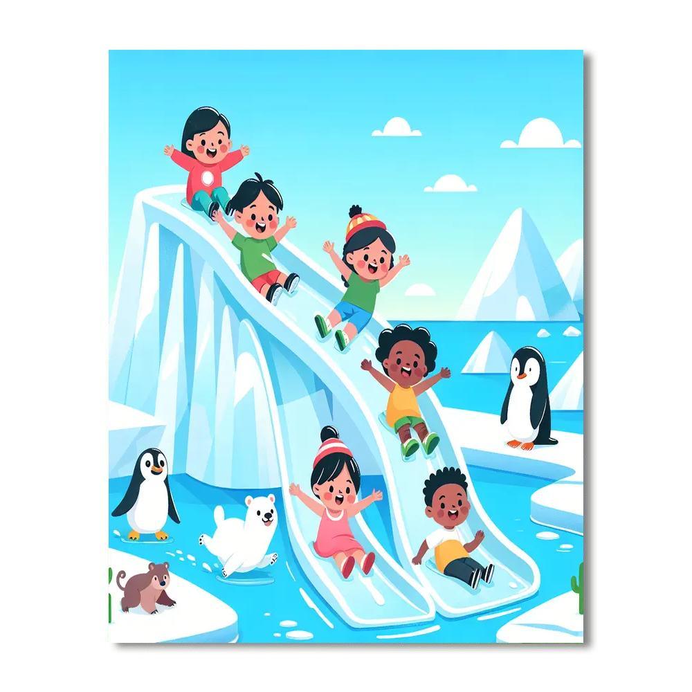 Arctic Ice Slide Adventure Paint By Number