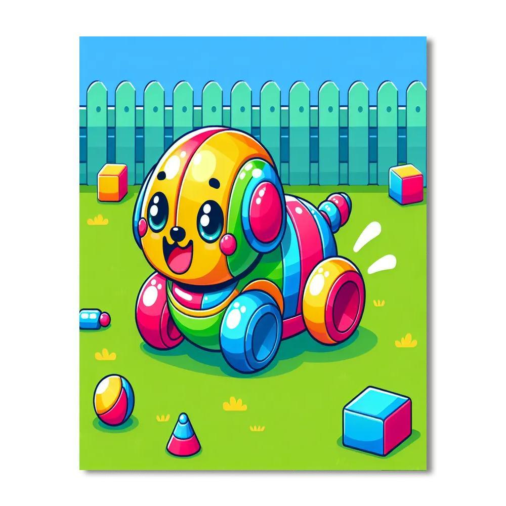 Energetic Robot Dog Painting By Numbers Kit