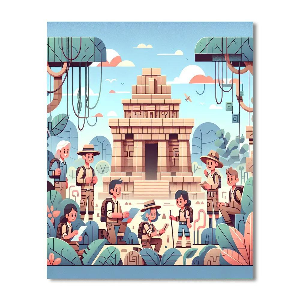 Mystery Of The Ancient Temple Paint By Numbers Art