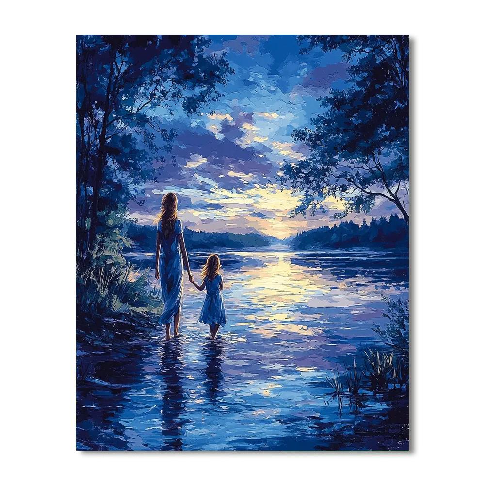 Evening Stroll By The Lake Numbered Painting Kits