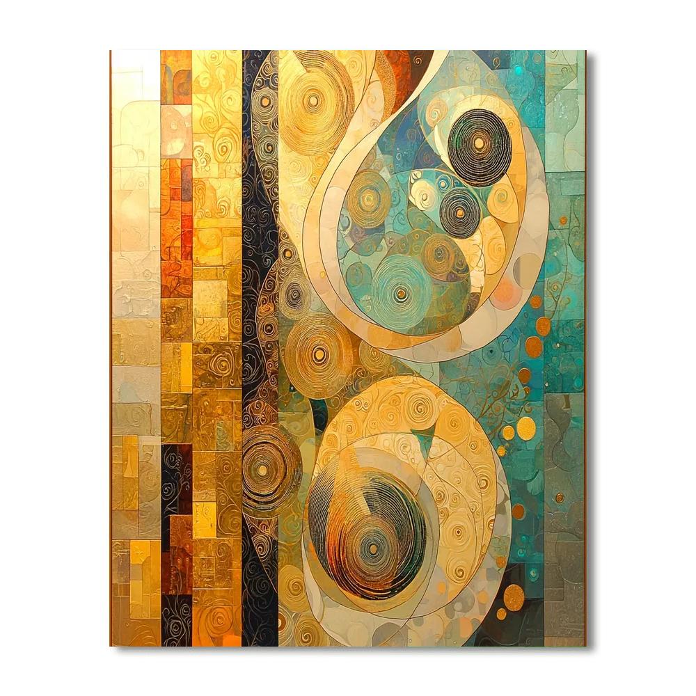 Gustav Klimt Inspired Harmony Of Abstract Spirals  Paint By Numbers Art