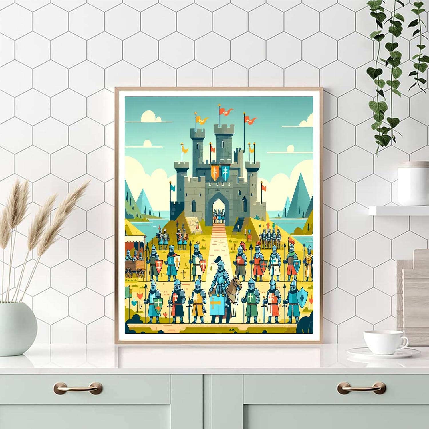 Courageous Castle Siege Painting By Numbers Kit