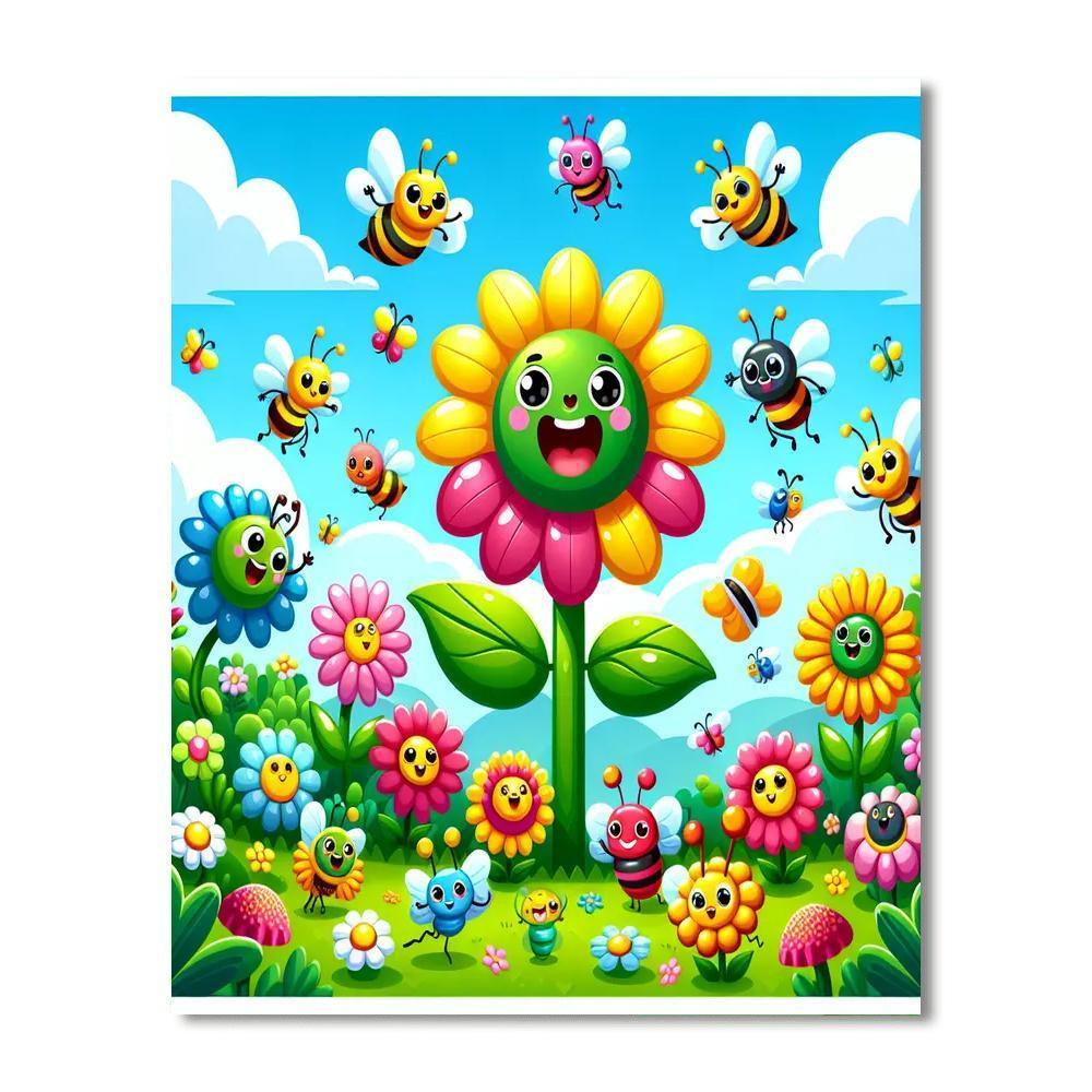 Whimsical Flower Festival Numbered Painting Kits