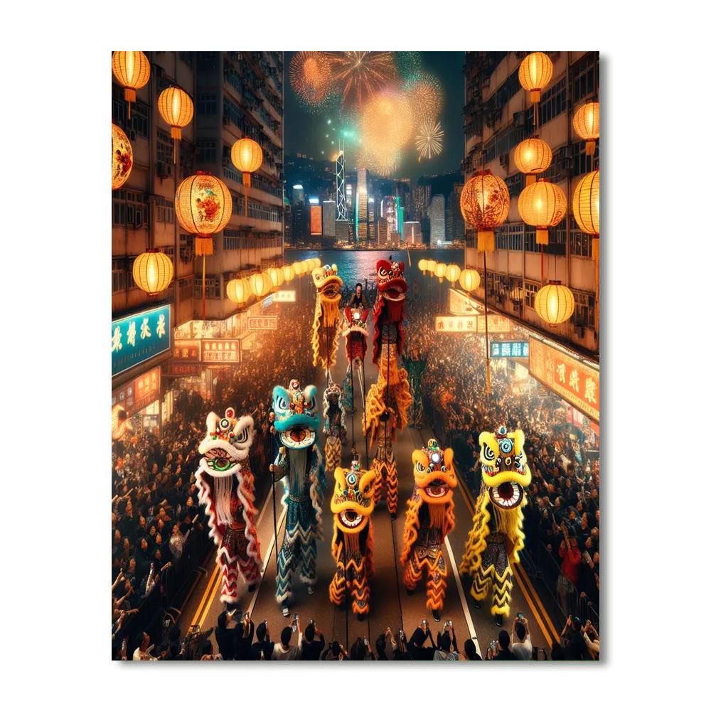 Lunar New Year Festival - Hong Kong Paint By Color