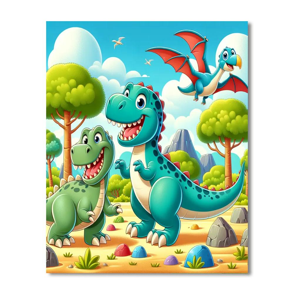 Colorful Dinosaur Discovery Painting Number Kit