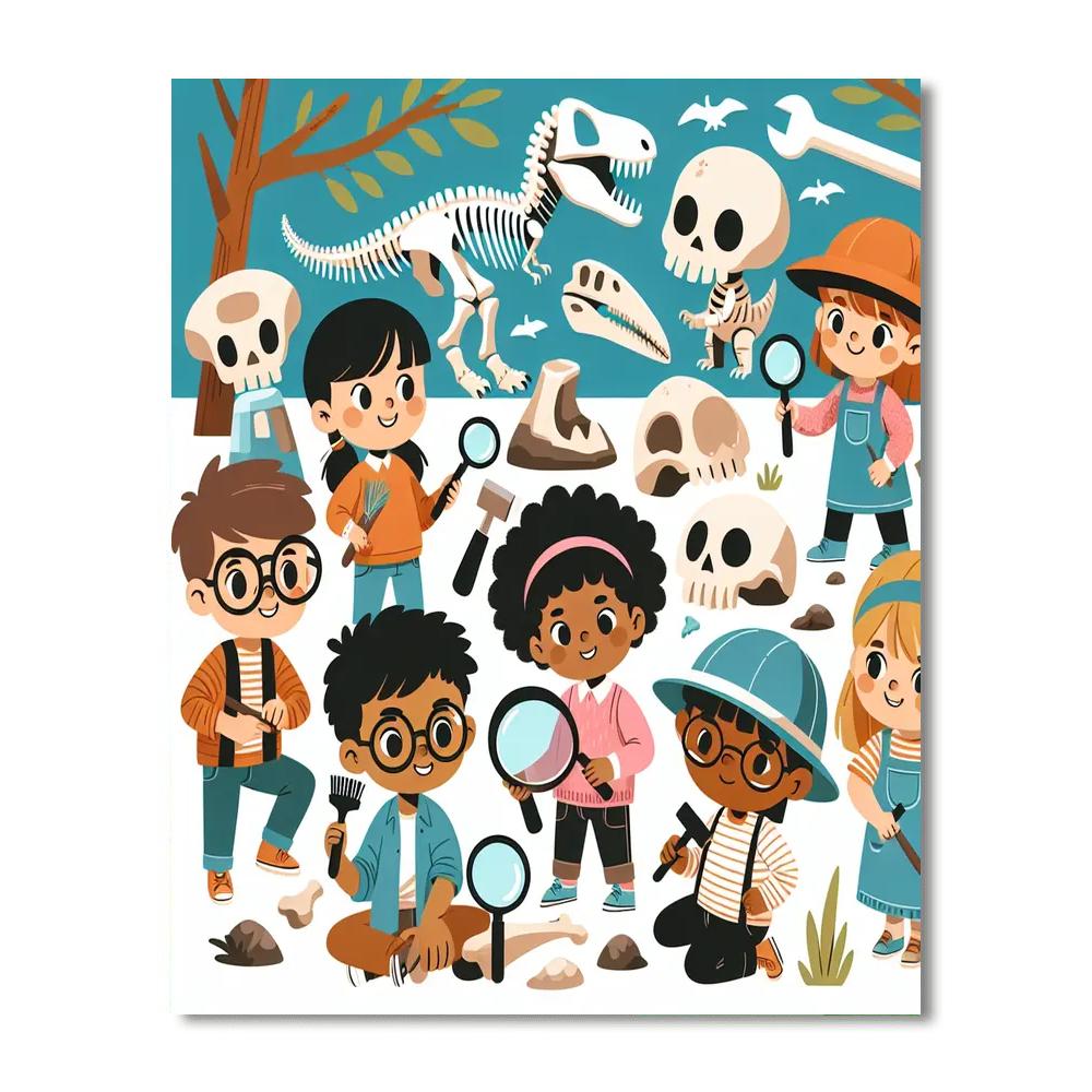 Dino Adventure Excavation Number Painting