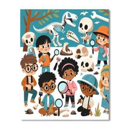 Dino Adventure Excavation Number Painting