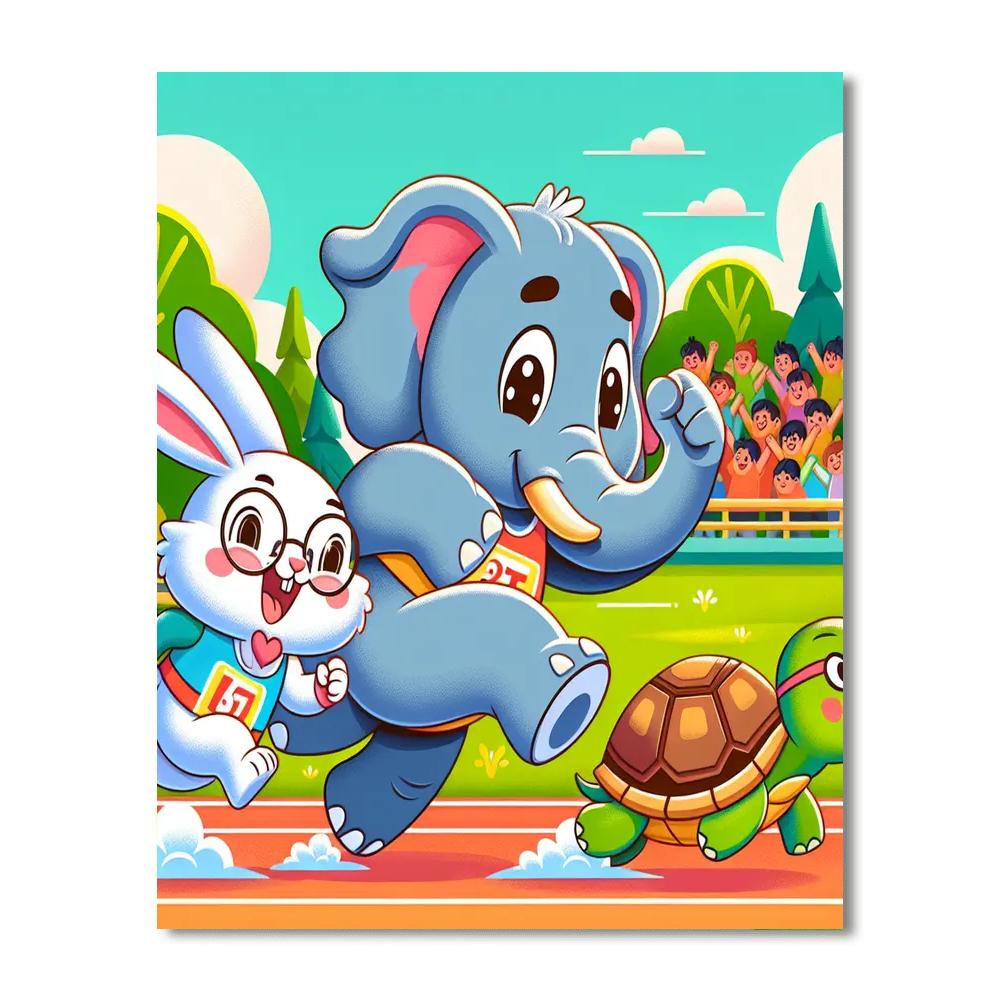 Amazing Animal Race Number Painting