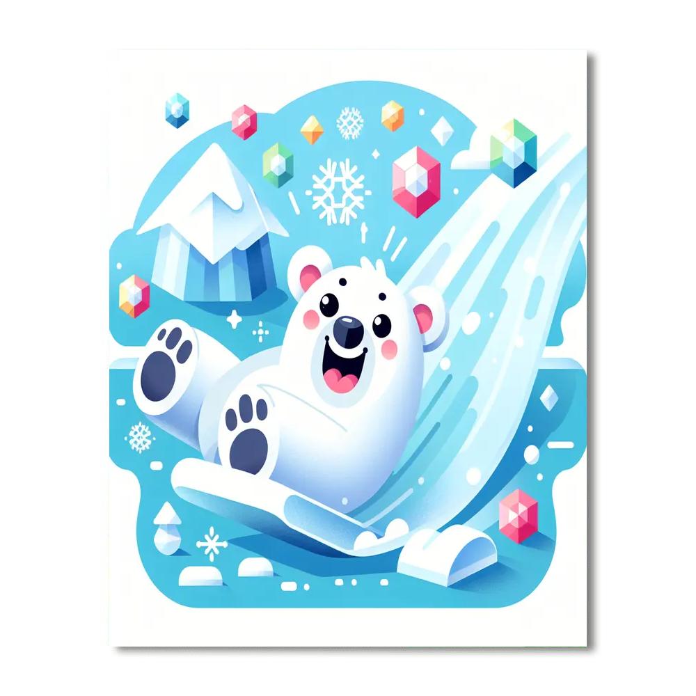 Fun-loving Polar Bear Numbered Painting Kits