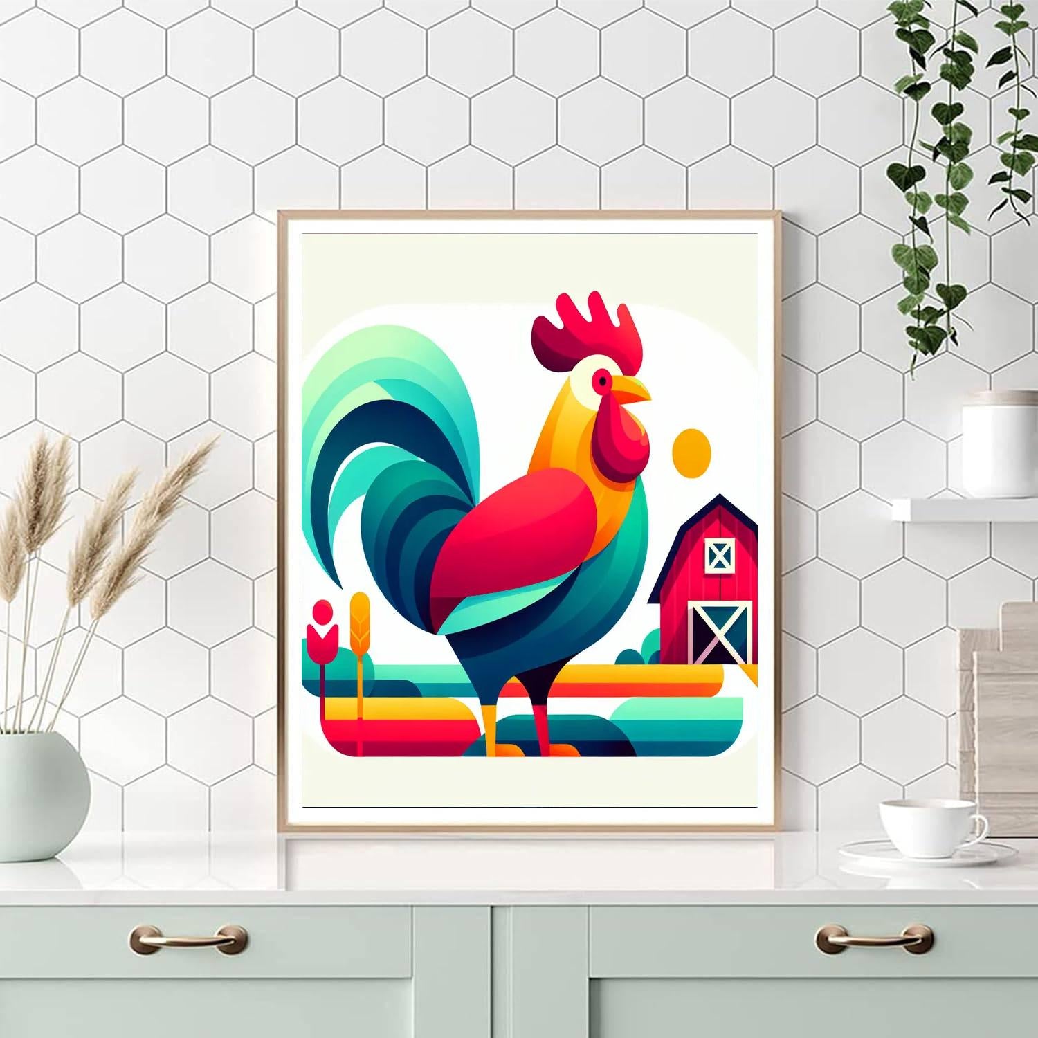 Rooster's Raucous Revelry Paint By Numbers