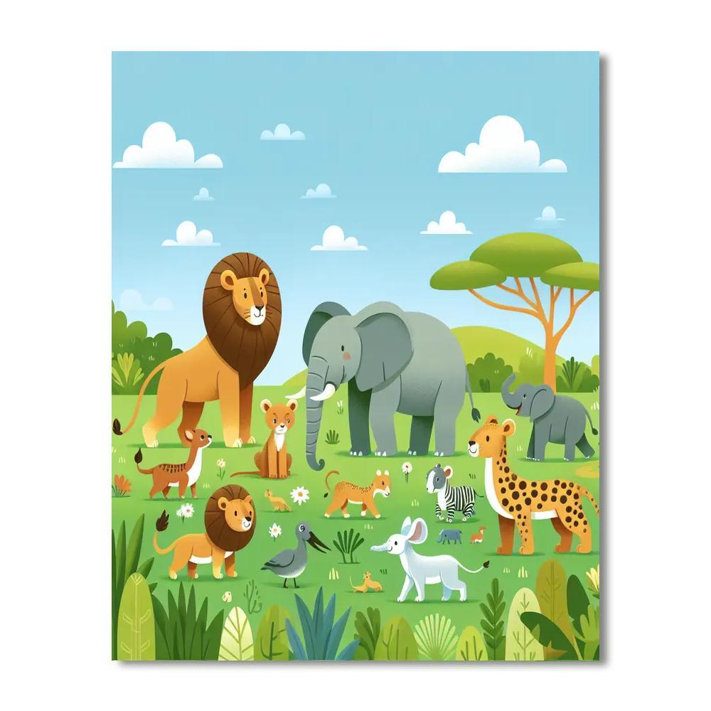 Safari Animal Encounter DIY Paint By Numbers