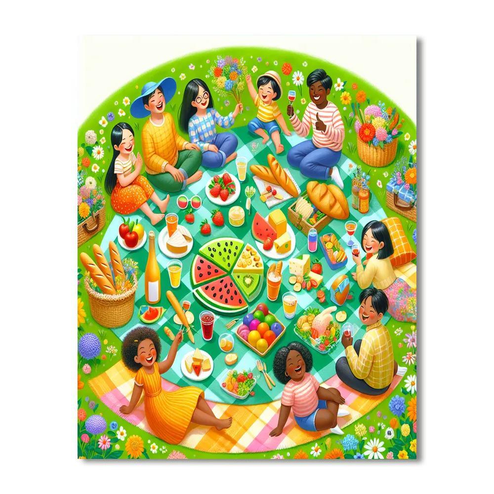 Joyful Picnic Scene Paint By Numbers
