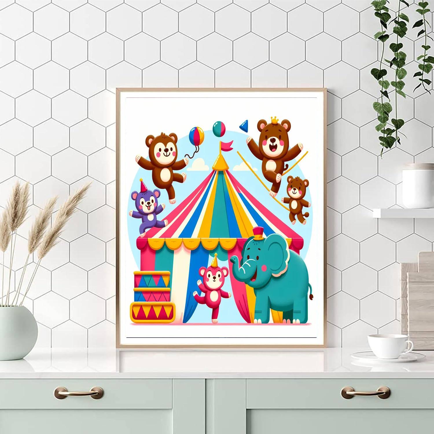 Merry Circus Animals DIY Paint By Numbers