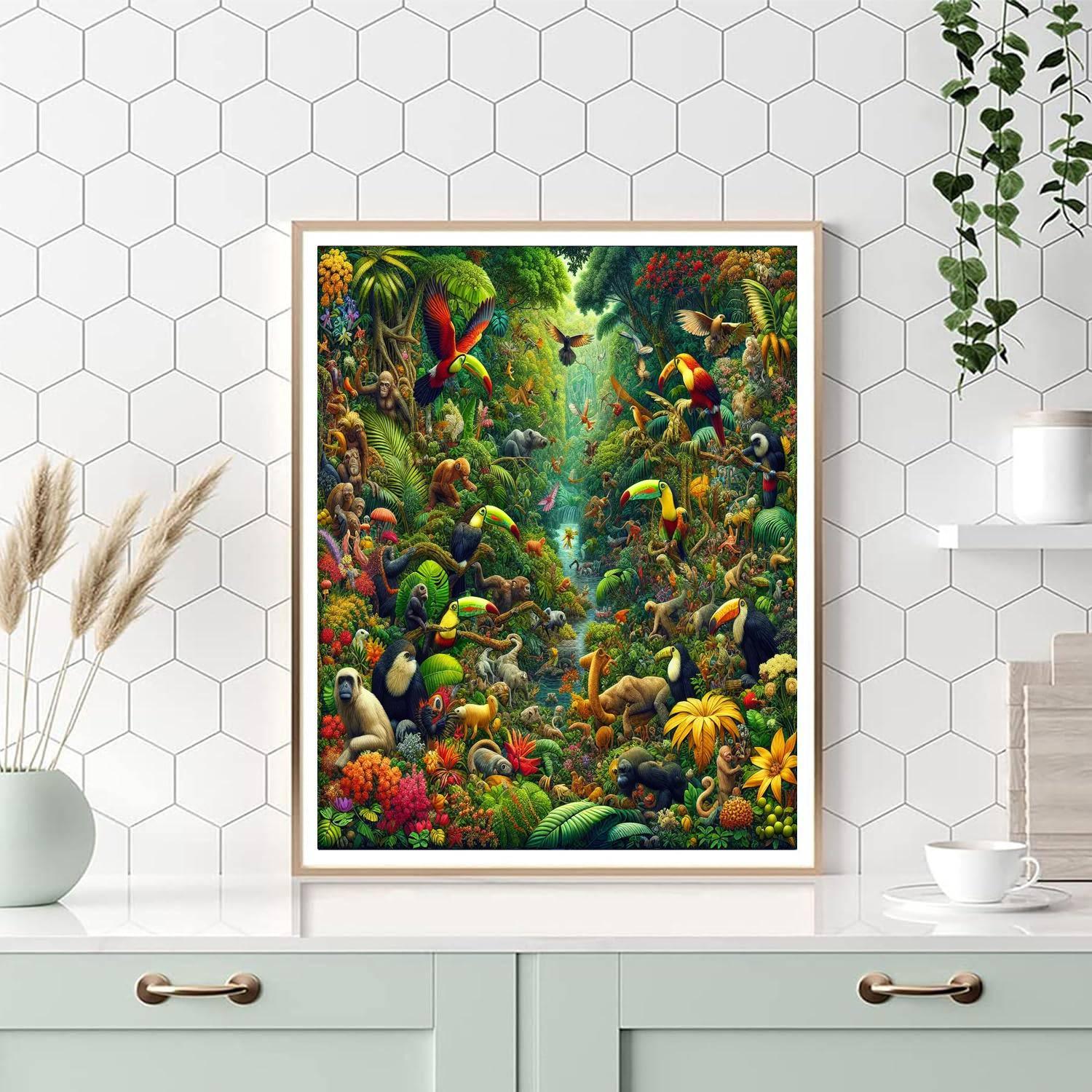 Joyful Rainforest Retreat Numbered Painting Kits