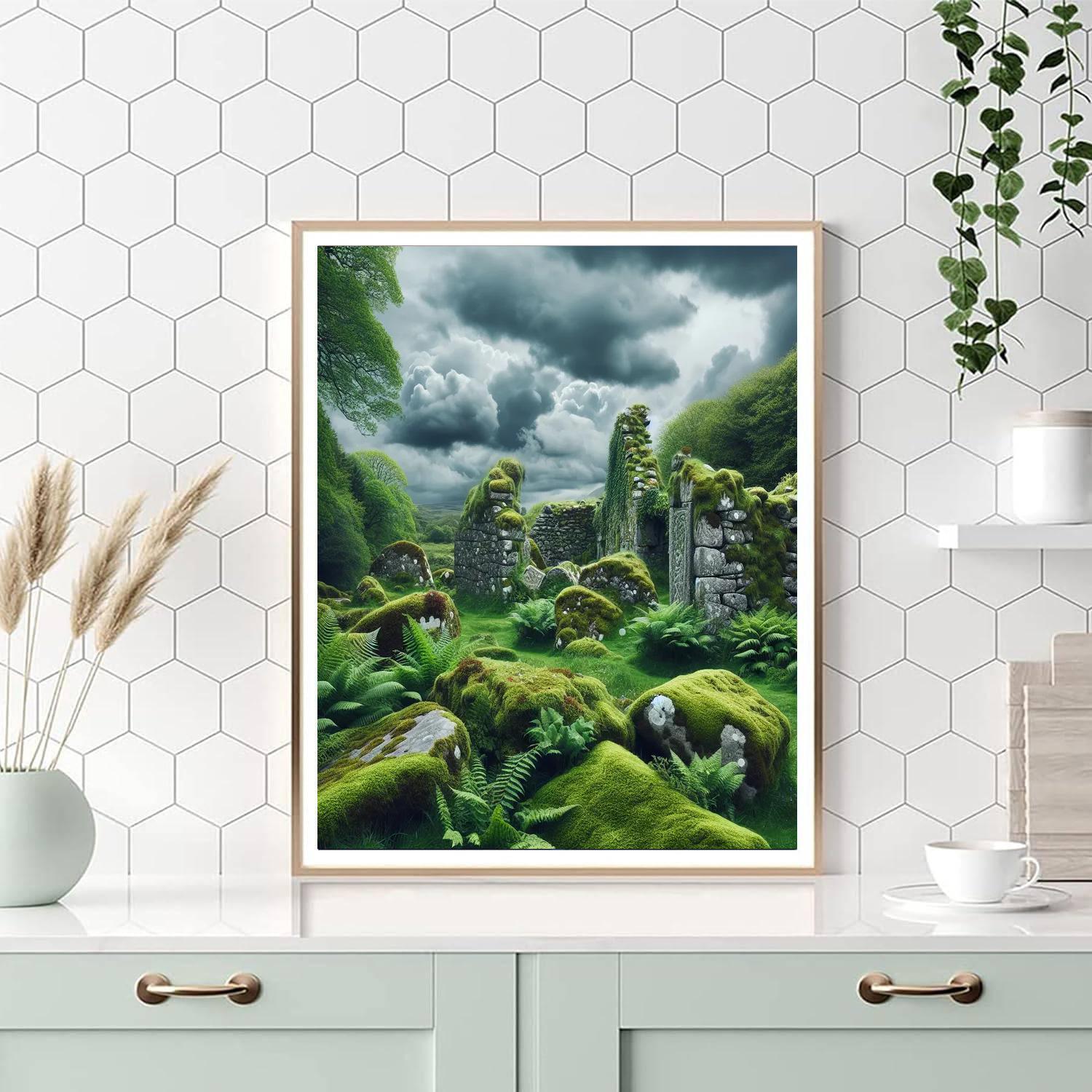 Celtic Ruins Mystery Painting Number Kit