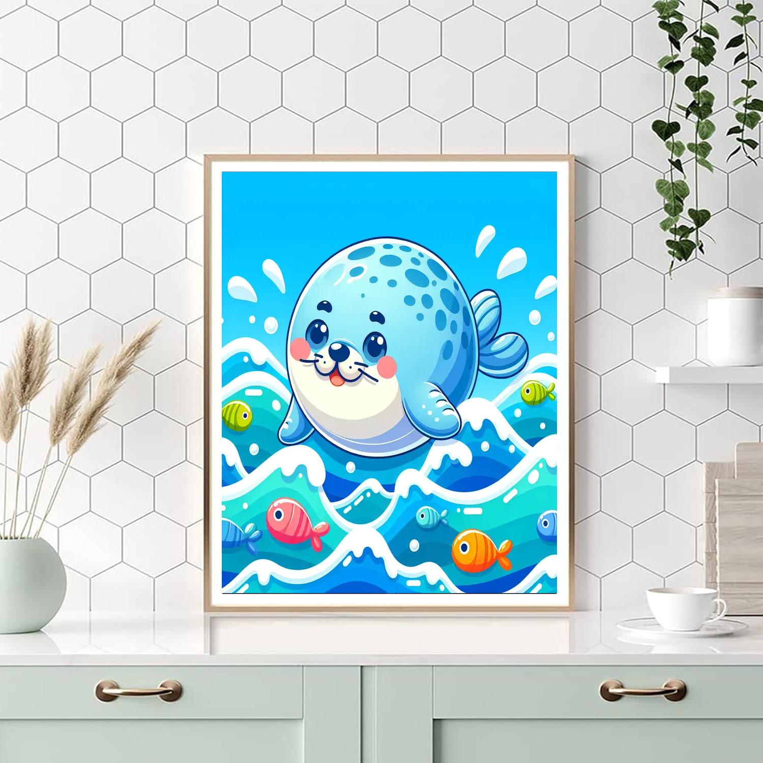 Silly Seal's Ocean Frolic Painting Number Kit