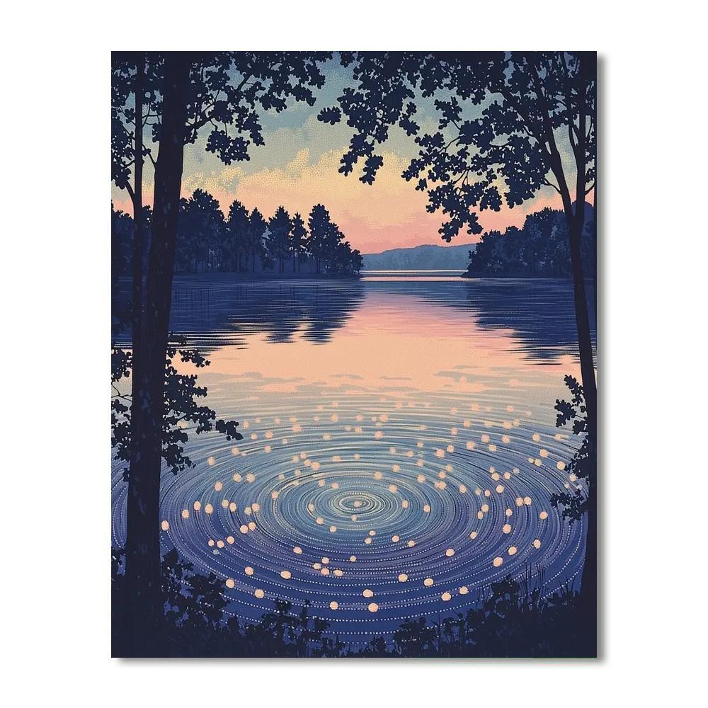 Georges Seurat Inspired Evening Reflections  DIY Paint By Numbers