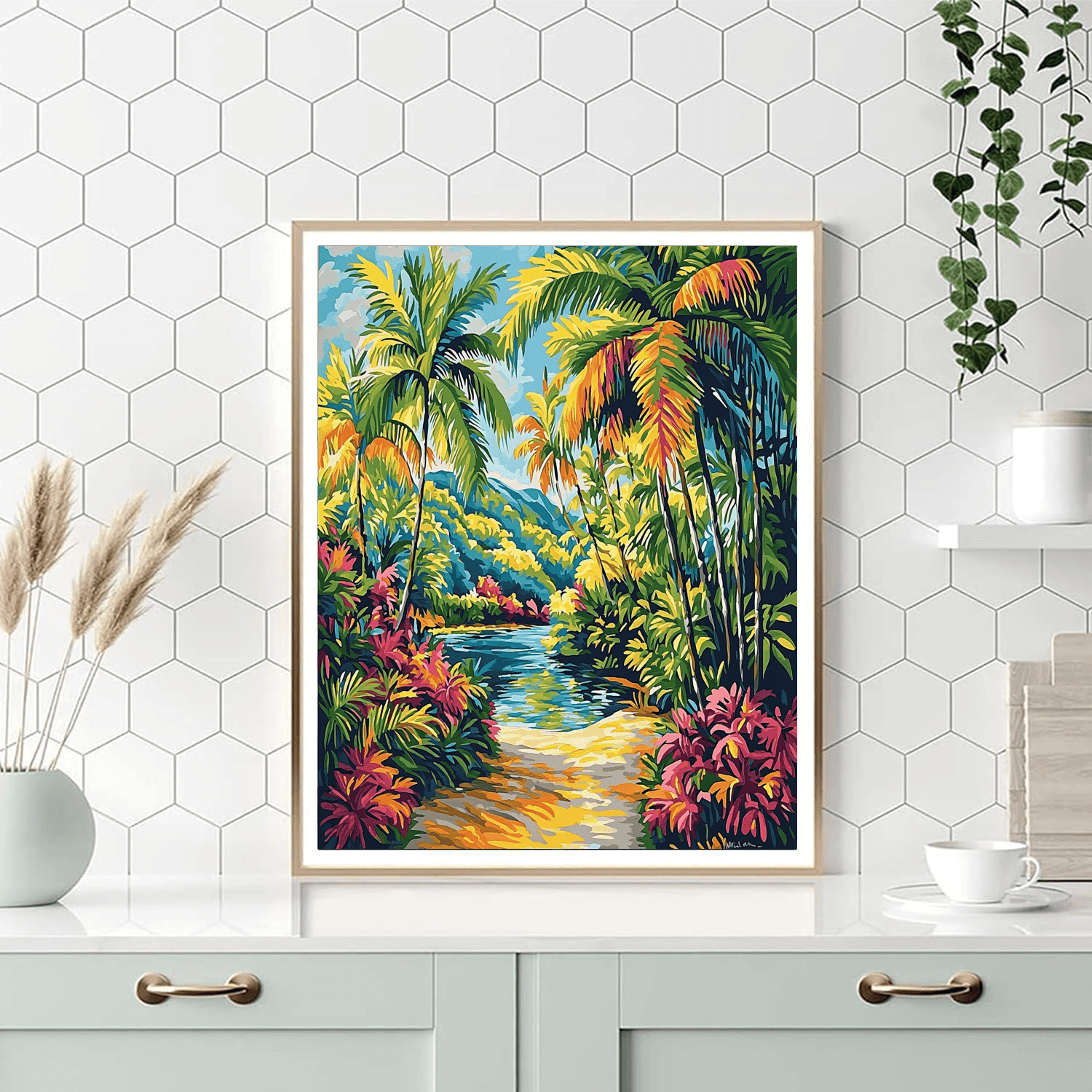 Beatriz Milhazes Inspired Vibrant Caribbean Escape  Painting By Numbers Kit