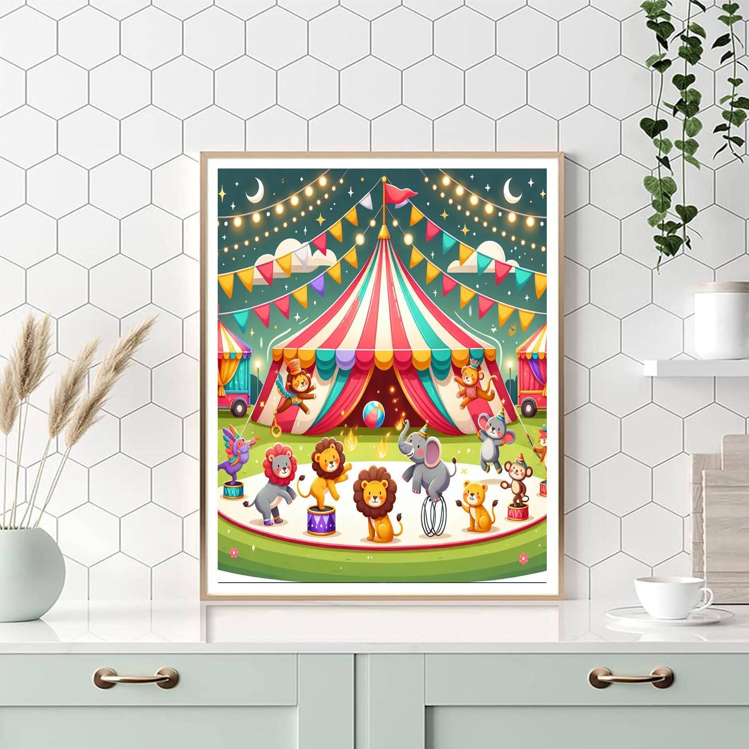 Magical Circus Animals DIY Paint By Numbers