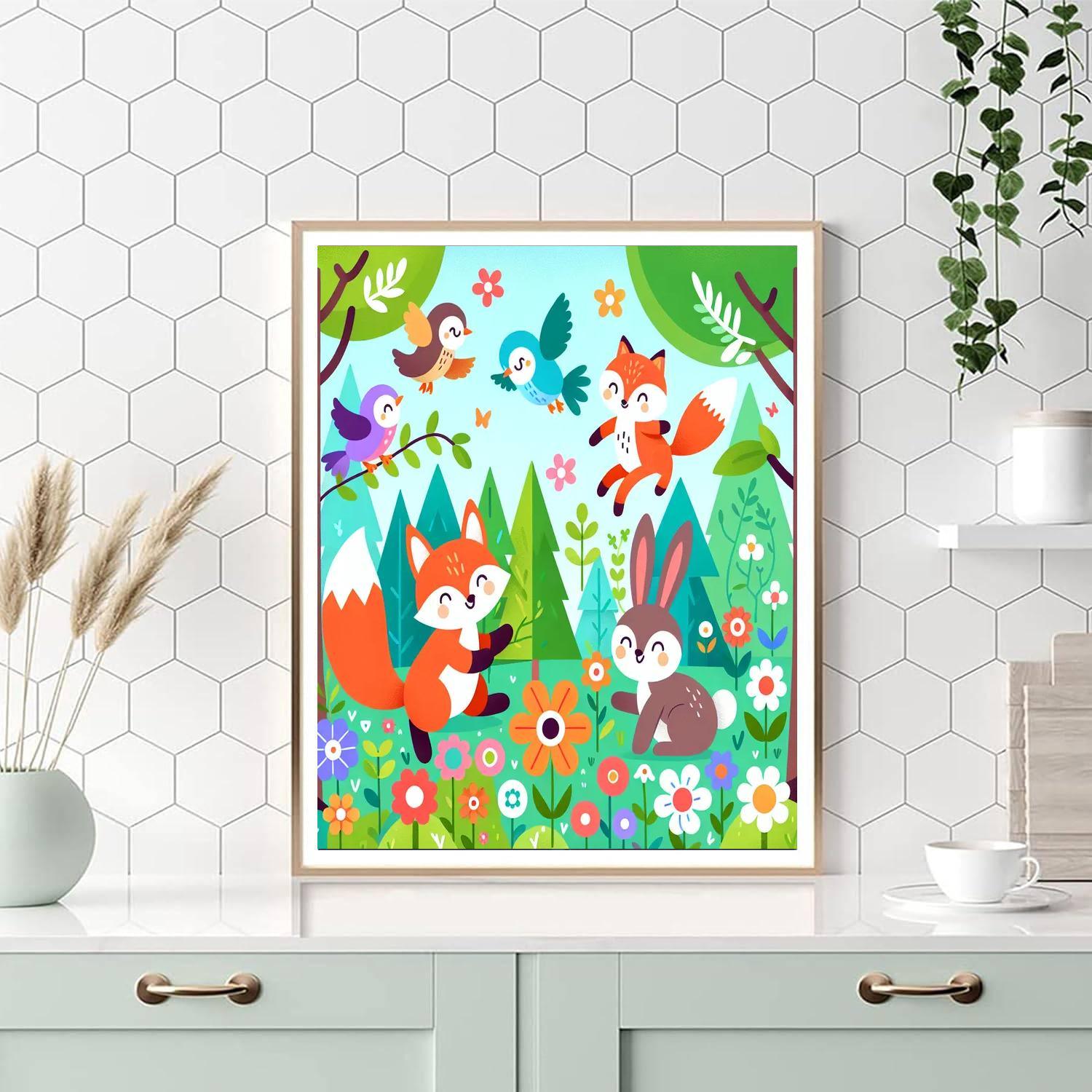 Cute Creatures Of The Woods Numbered Painting Kits