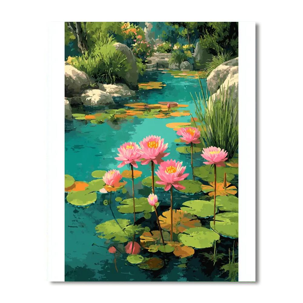 Monet Inspired Monet's Enchanted Pond  Paint By Number