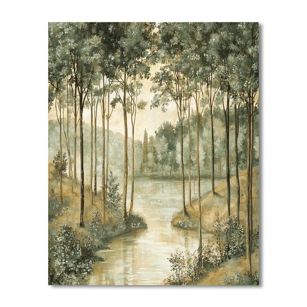 Leonardo Da Vinci Inspired Harmony Of The Tranquil Forest  Painting Number Kit
