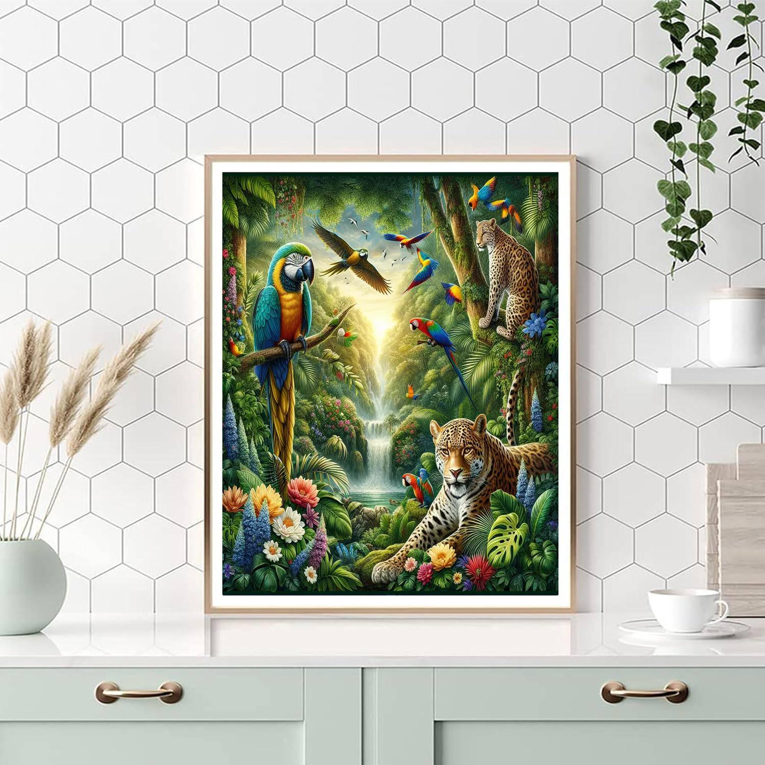 Exotic Wildlife Paradise Numbered Painting Kits