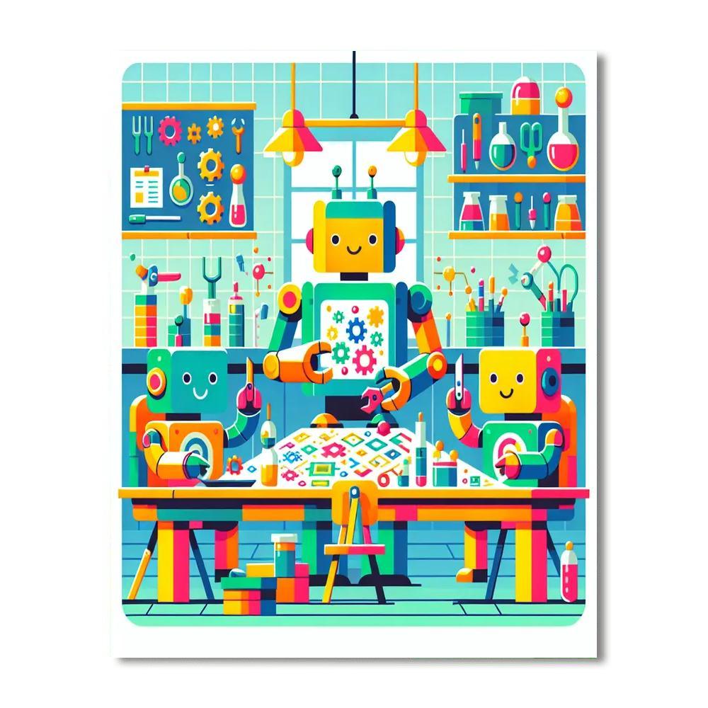 Robot Engineering Lab Number Painting