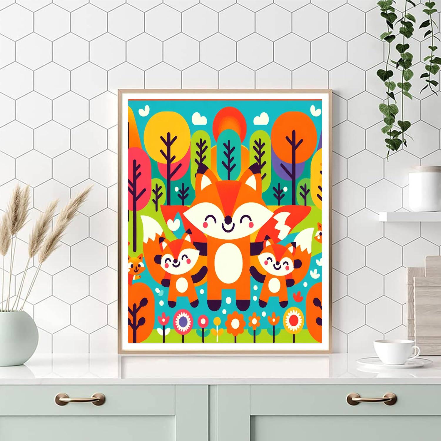 Fun Fox Family Numbered Painting Kits