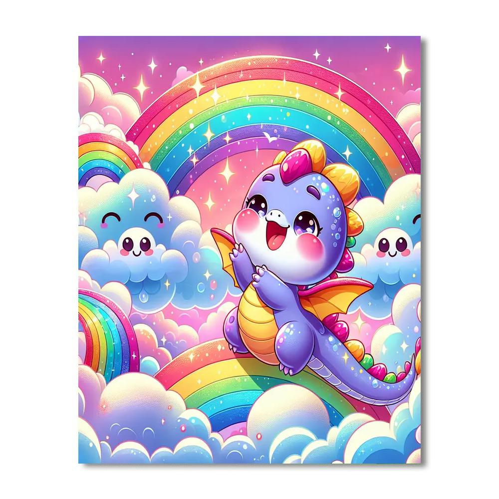 Playful Baby Dragon Numbered Painting Kits