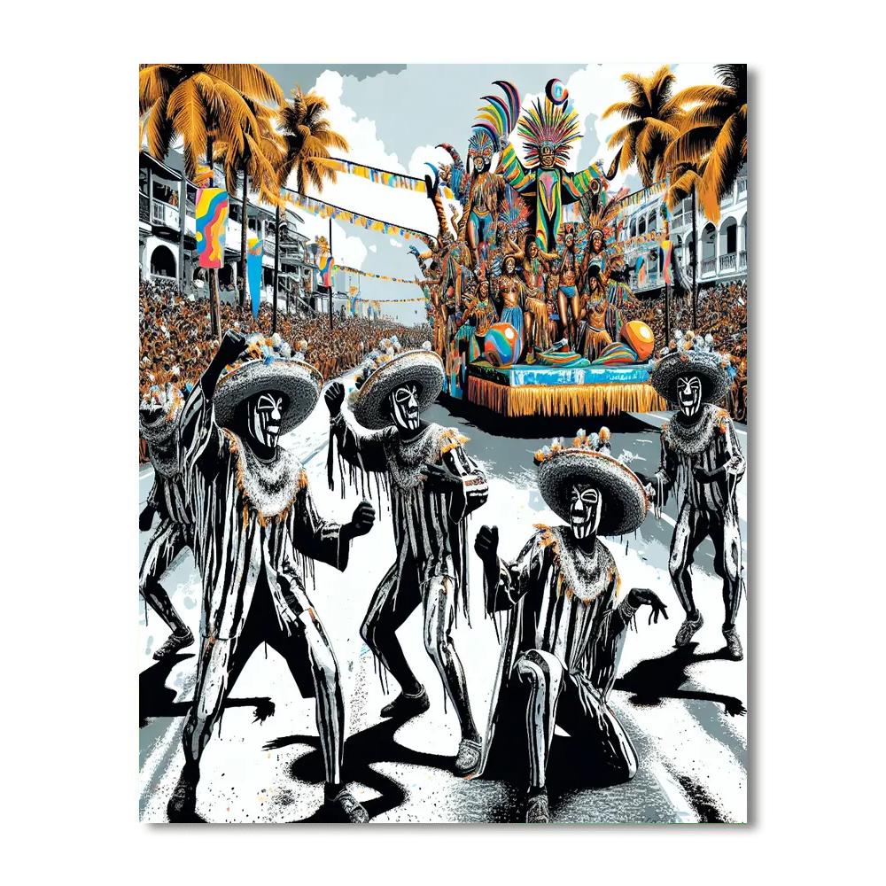 Carnaval De Blancos Y Negros - Colombia Paint By Numbers Kits