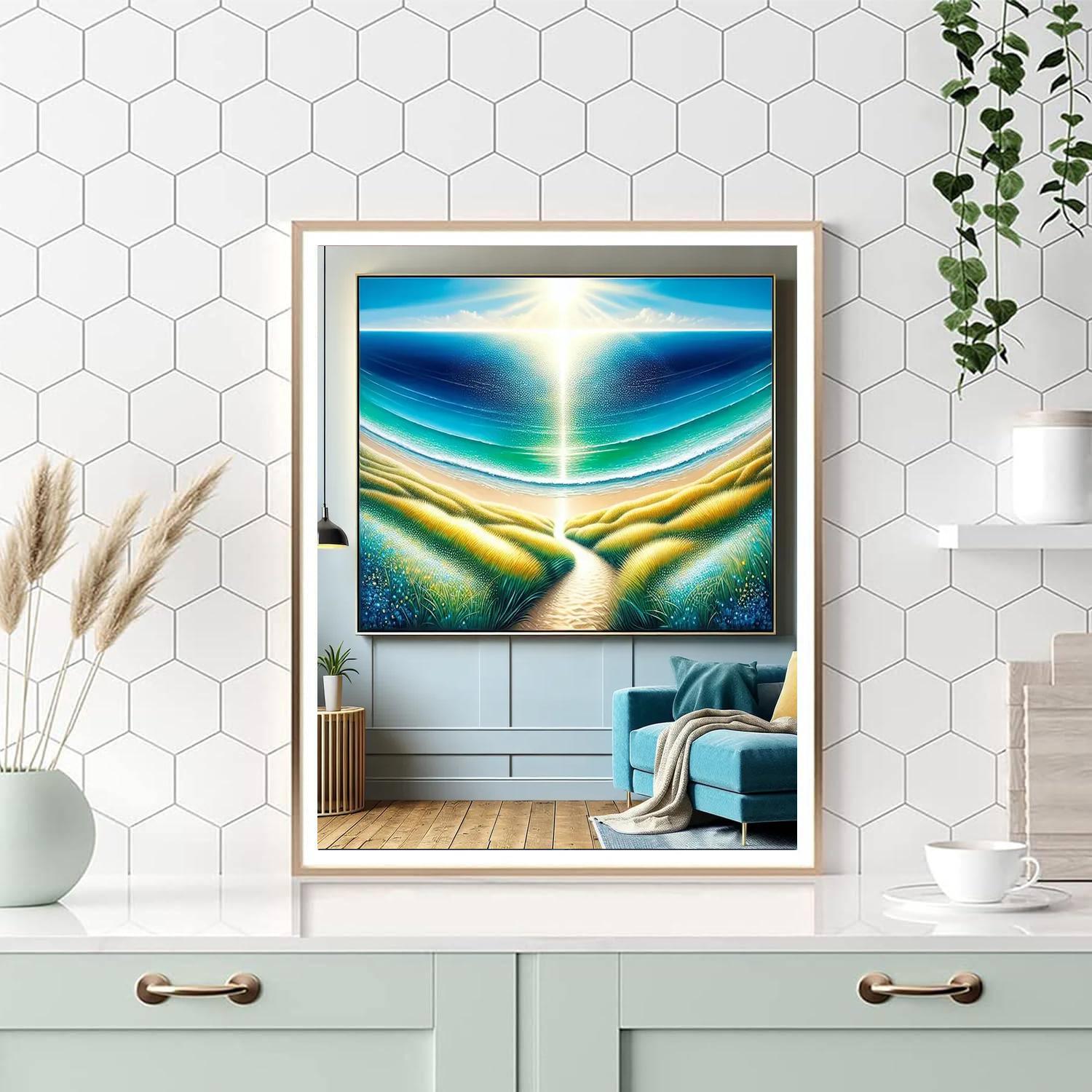 Sunlit Coastal Path Painting By Numbers Kit