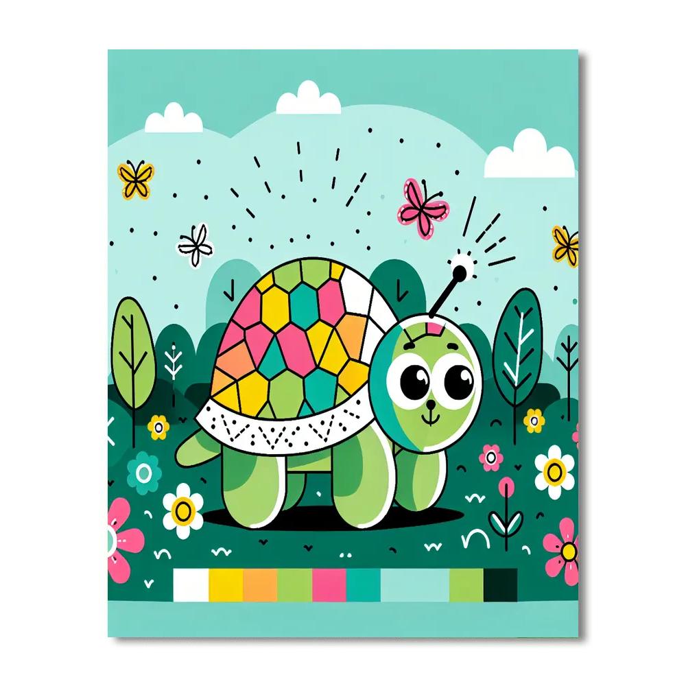 Playful Tortoise Painting By Numbers Kit