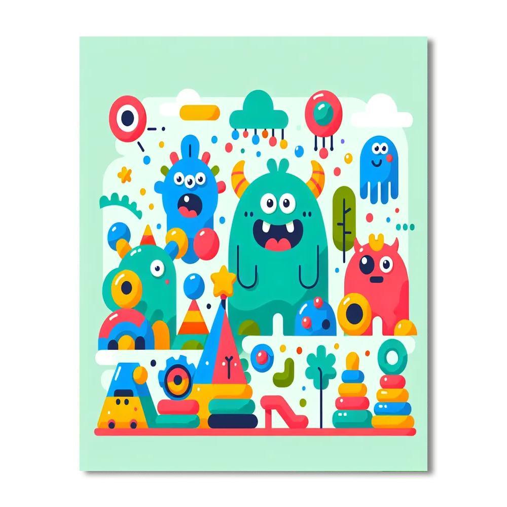 Friendly Monster Playland Numbered Painting Kits