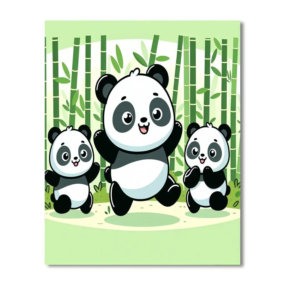 Happy Panda Playground Numbered Painting Kits