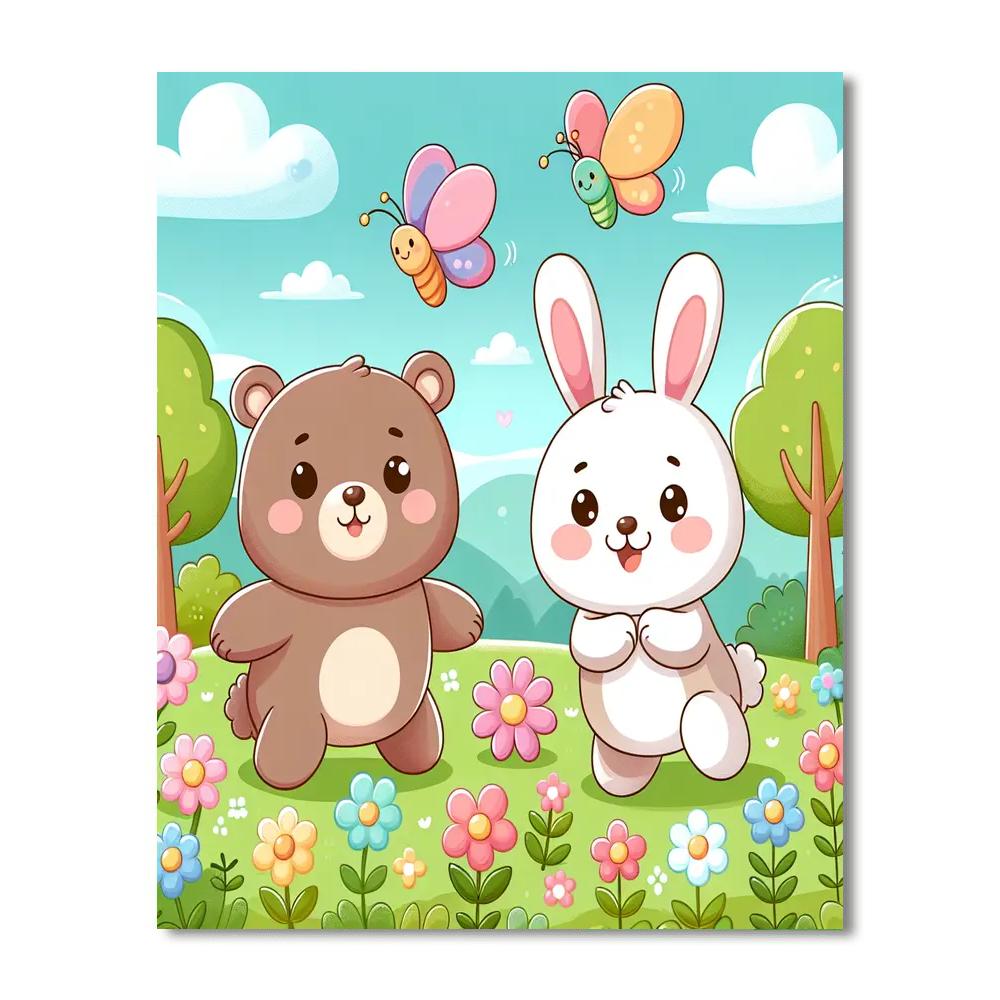 Cuddly Friends From The Wild Numbered Painting Kits
