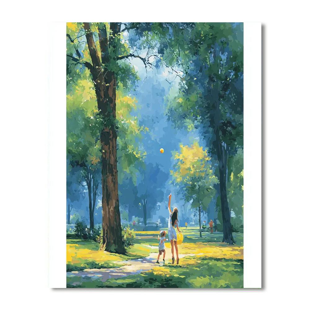 Family Bonding In The Park Number Painting