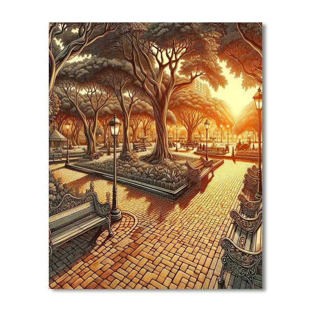Classic City Park Stroll Numbered Painting Kits