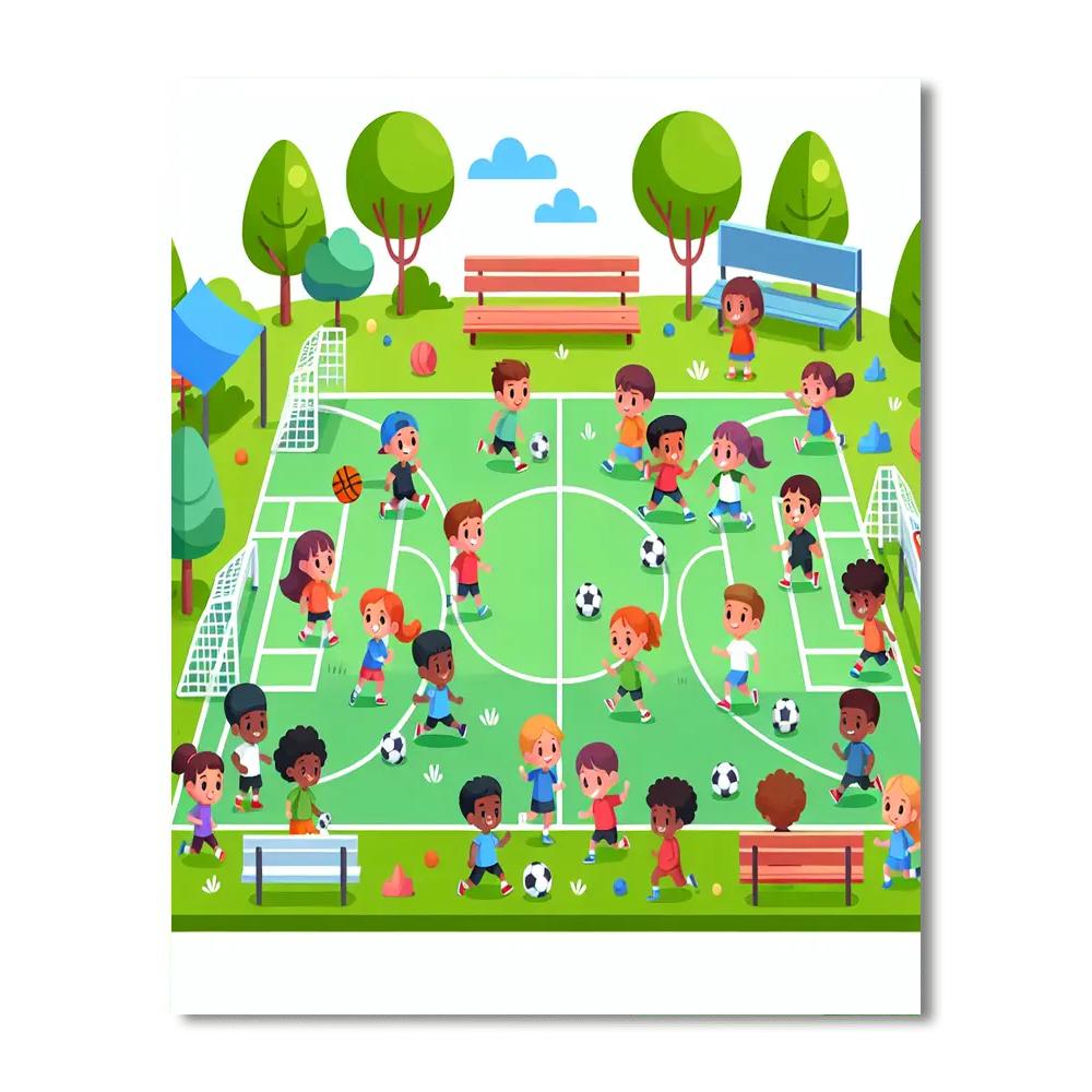 Vibrant Sports Day Paint By Numbers Kits