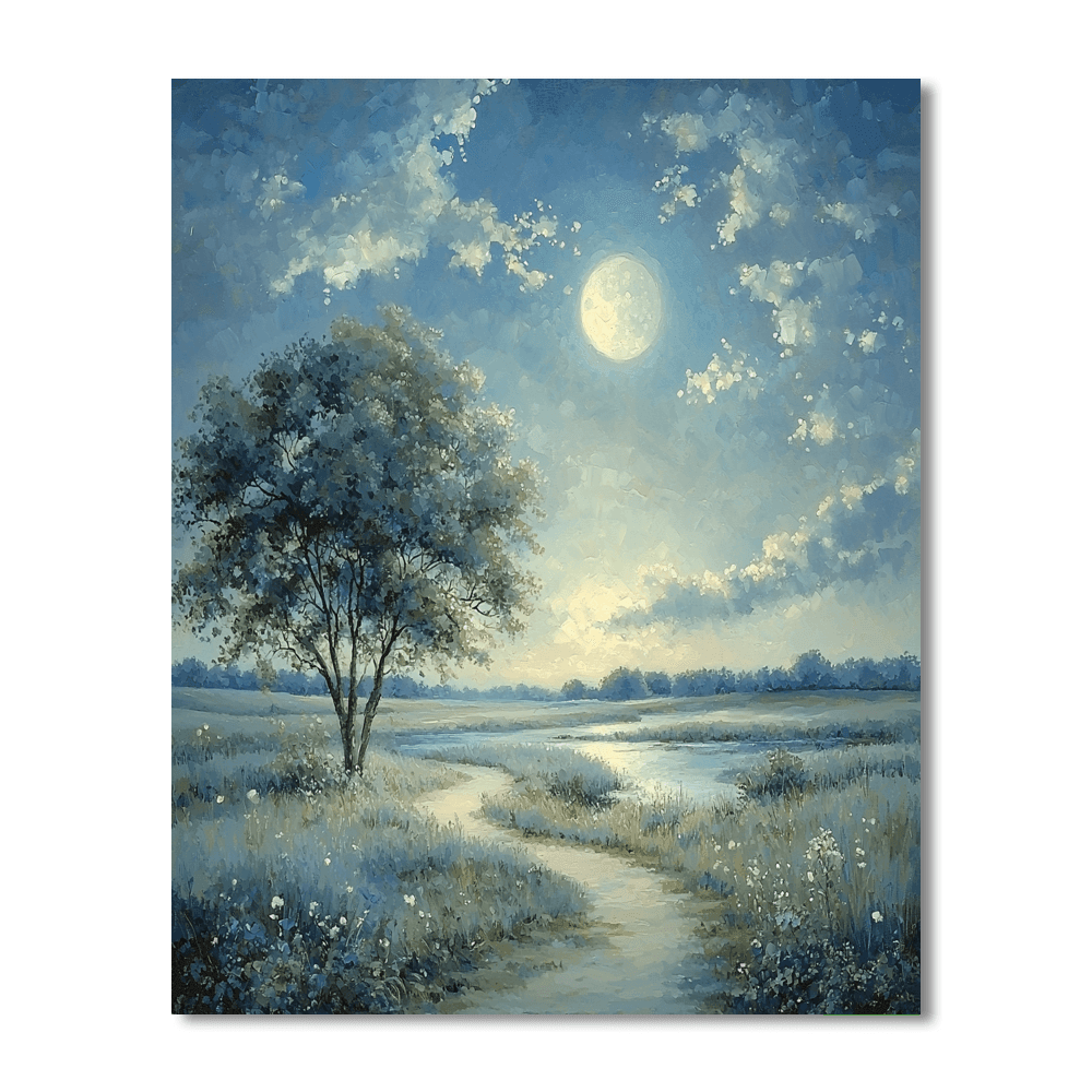 J.M.W. Turner Inspired Mystical Moonlit Landscape - DIY Painting By Numbers Kit