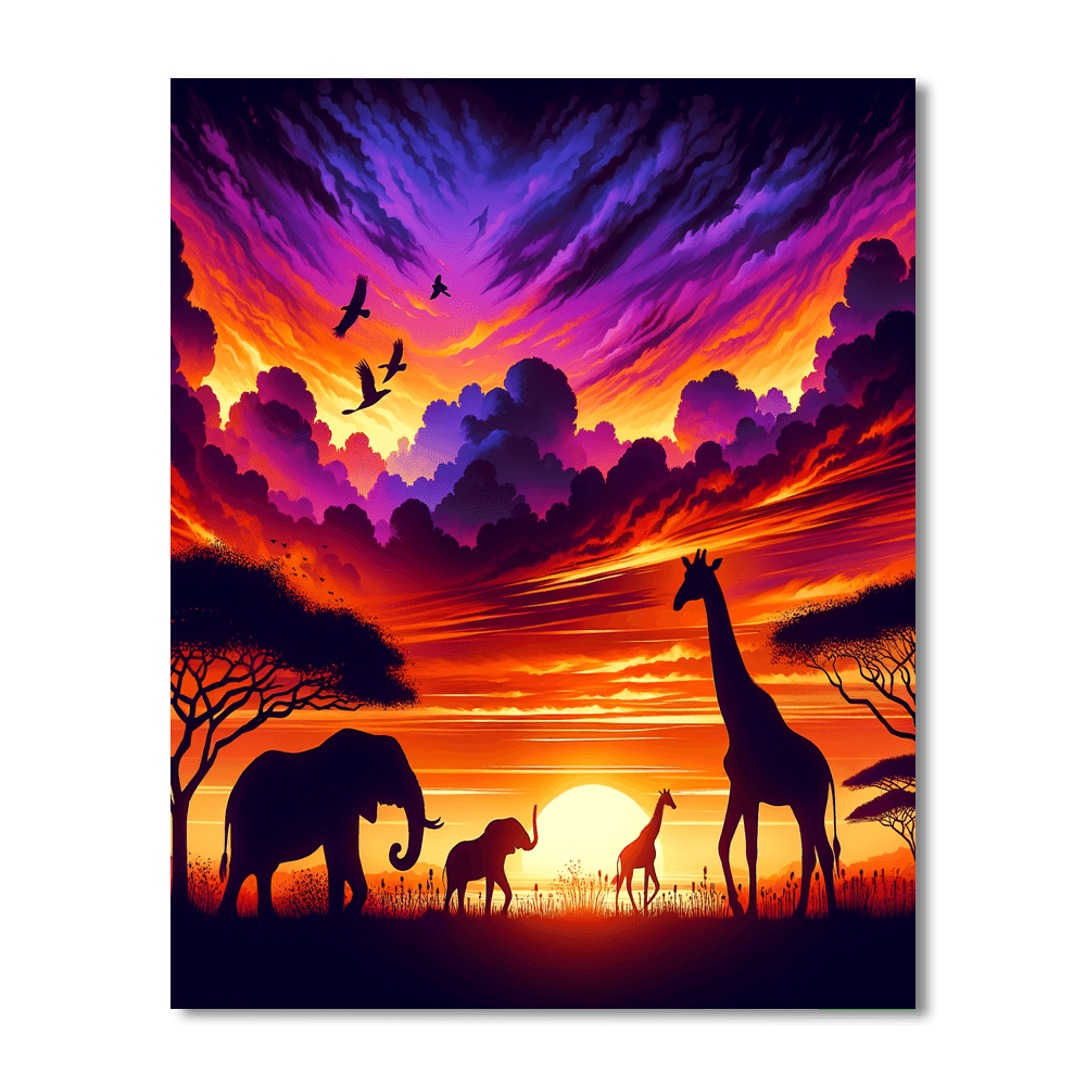 Adventurous Safari Sunset Paint By Numbers Kits