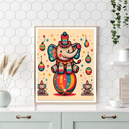 Charming Circus Elephant Paint By Number