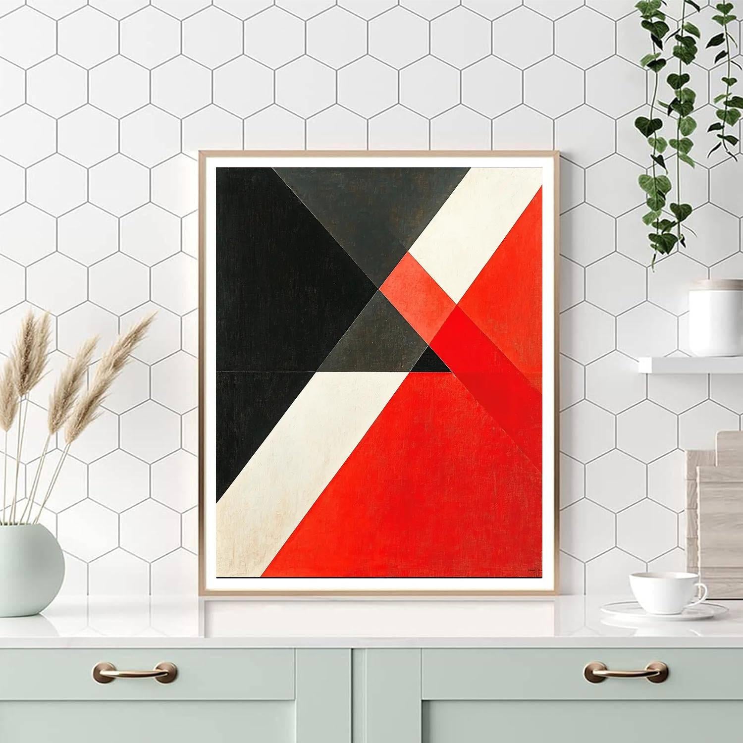 Kazimir Malevich Inspired Abstract Convergence  Paint By Color