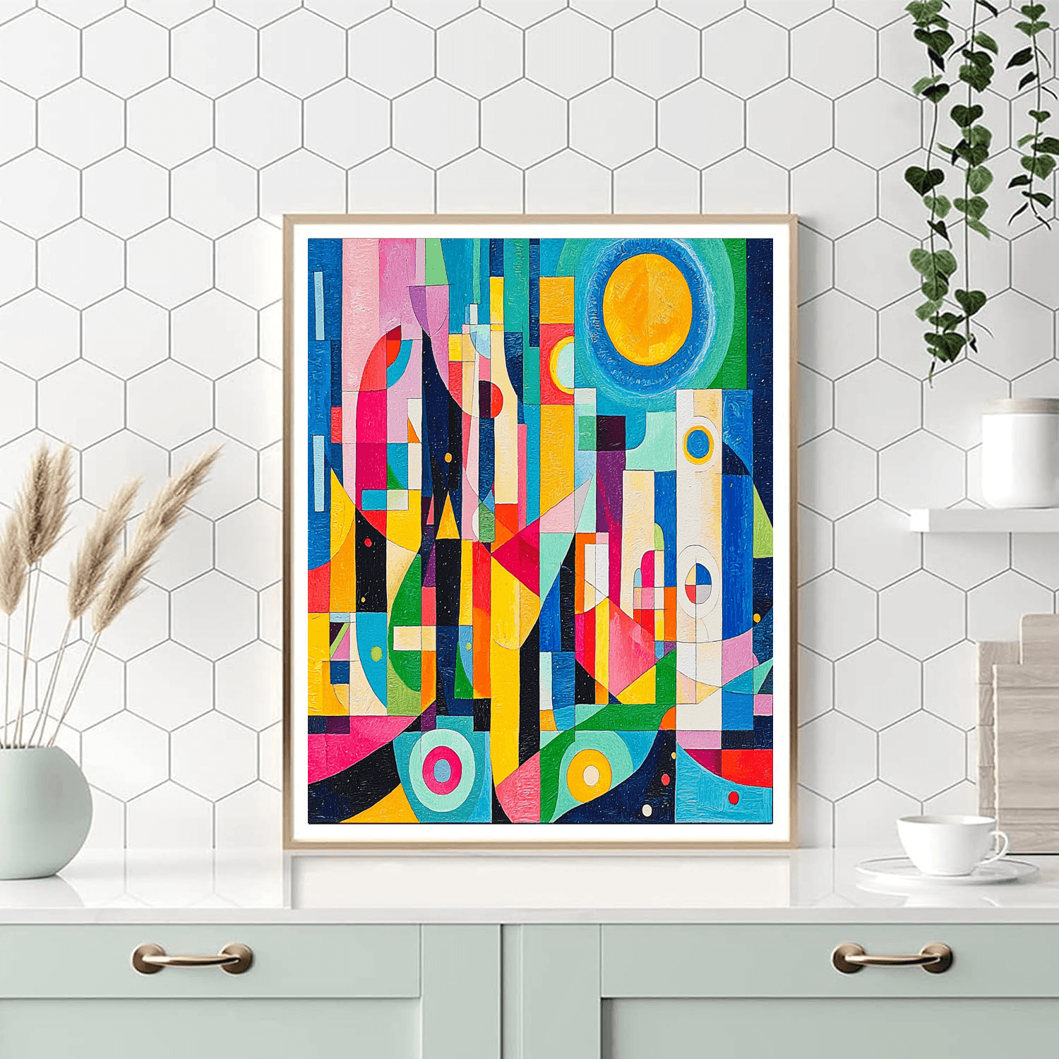 Wassily Kandinsky Inspired Futuristic Cityscape Illusion  Number Painting