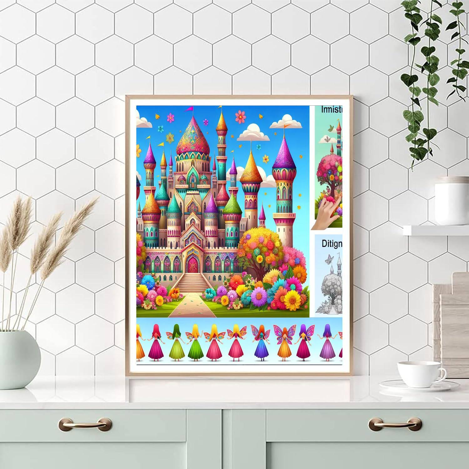 Colorful Fairy Tale Castle Painting By Numbers Kit