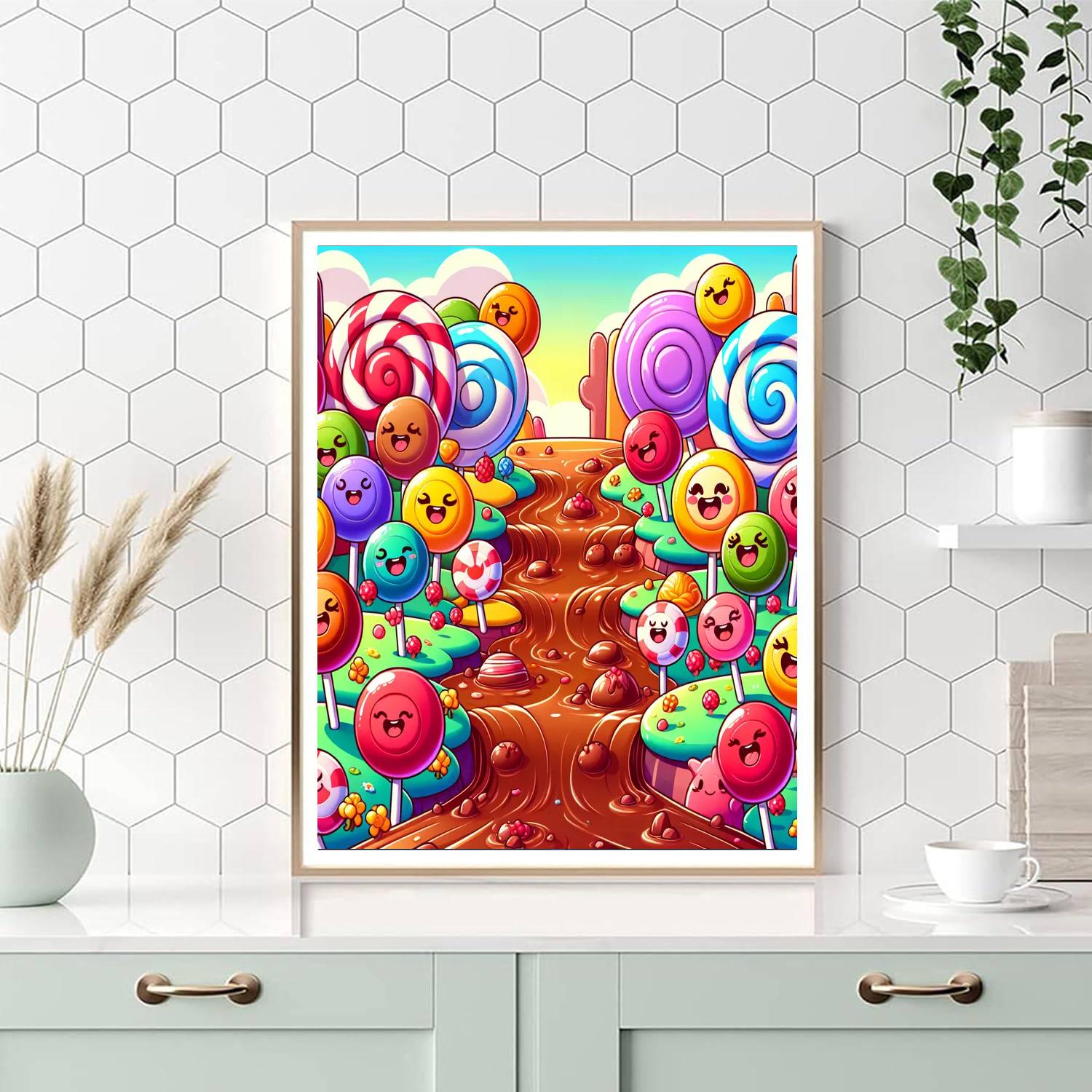 Sweet Adventure In Candyland Numbered Painting Kits