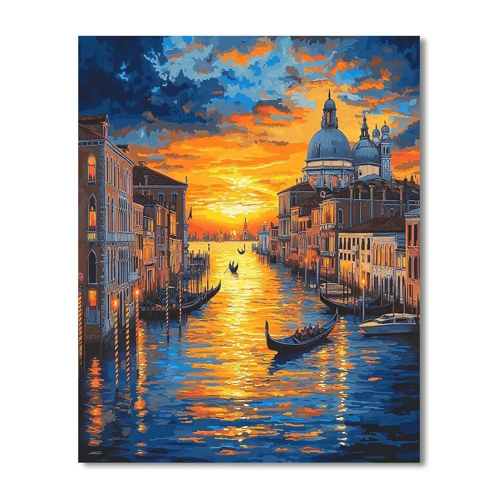 Francesco Guardi Inspired Romantic Venetian Twilight  Paint By Numbers Kits
